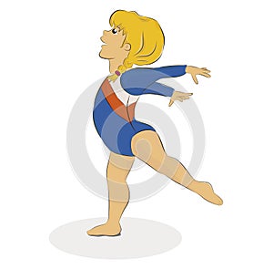 Vector Illustration Of a Little Gymnast Girl