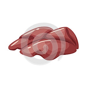 Vector illustration of liver and chicken symbol. Set of liver and offal stock vector illustration.