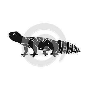 Vector illustration of lizard and blue logo. Collection of lizard and crawl stock symbol for web.