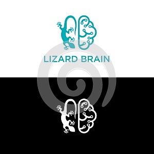 Vector illustration of Lizard With Circuit Brain
