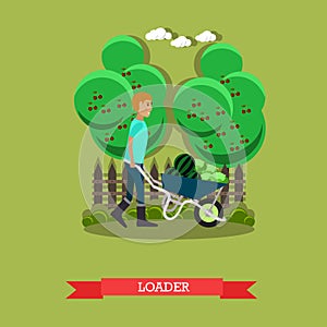 Vector illustration of loader in flat style.