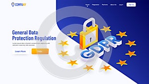 Vector illustration of loading page for General Data Protection