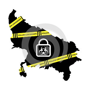 Vector illustration for lockdown in Uttar Pradesh due to COVID-19 second wave