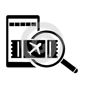 Vector illustration, logo, air ticket search icon. Isolated on a white background.
