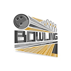 Vector illustration logo for bowling alley