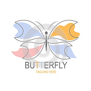 Vector illustration logo butterfly. Beauty salon - sign of creative illustration. Human character. Abstract icon. Design element.