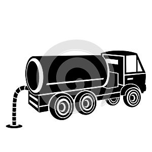 Vector illustration, logo, car icon for septic tank.