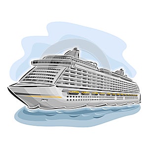 Vector illustration of logo for cruise liner