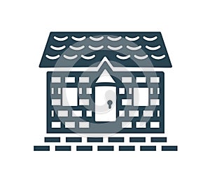 Vector illustration, logo, icon of real estate, houses and buildings. Industry and architecture. Editable