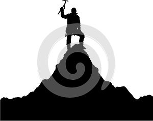 Vector illustration logo silhouette of one climber