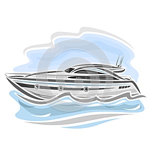 Vector illustration of logo for speed boat