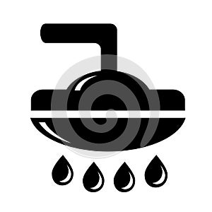 Vector illustration, logo, web icon, shower and bathroom. Flat design. .