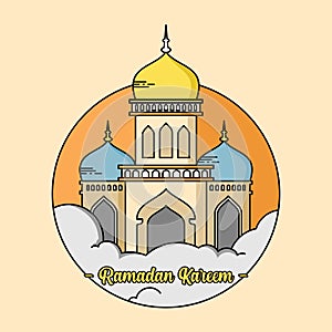 vector illustration of a logo welcoming the month of Ramadan