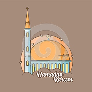 vector illustration of a logo welcoming Ramadan