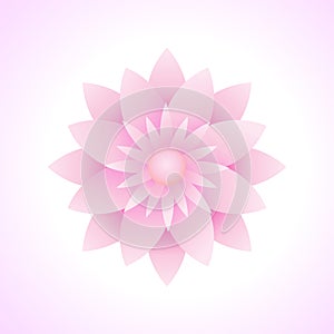 Vector illustration of lotus flower graphics seen from above. suitable for decoration design elements. soft pink color gradient