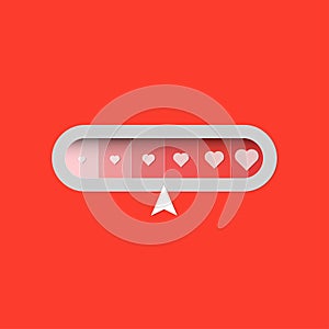 Vector illustration of love meter red heart