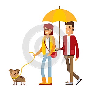 Vector illustration of a loving couple