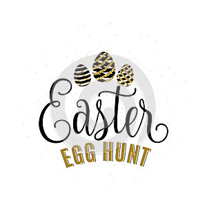 Vector illustration of luxury happy easter egg hunt