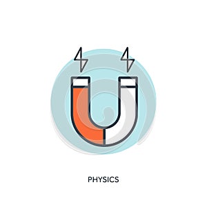 Vector illustration. Magnet Symbol line icon.