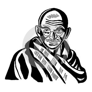 vector illustration mahatma gandhi jayanti indian freedom fighter