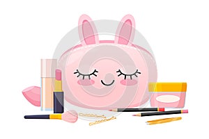 Illustration with make up accessories