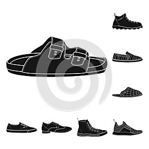Vector design of man and foot sign. Set of man and wear vector icon for stock. photo