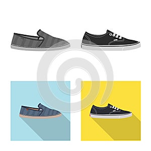 Vector design of man and foot icon. Set of man and wear vector icon for stock. photo