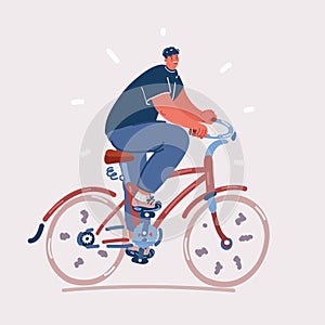 Vector illustration of man ride bike