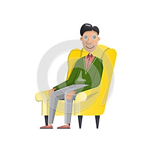 Vector illustration of a man under hypnosis