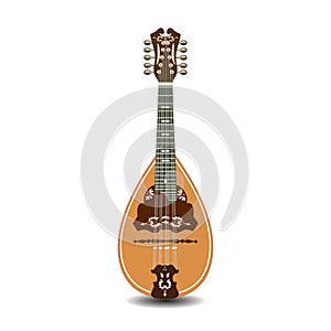 Vector illustration of mandolin isolated on white background.