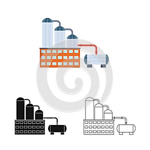 Vector illustration of manufactory and buildings sign. Set of manufactory and processing vector icon for stock.