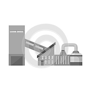 Vector illustration of manufactory and plant sign. Collection of manufactory and urban stock vector illustration.