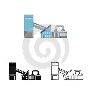 Vector illustration of manufactory and plant symbol. Collection of manufactory and urban stock vector illustration.