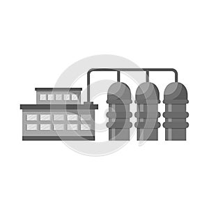 Vector illustration of manufactory and powerhouse logo. Collection of manufactory and urban vector icon for stock.