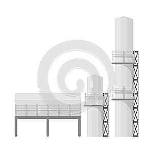 Vector illustration of manufactory and urban sign. Set of manufactory and new stock symbol for web.