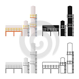 Vector illustration of manufactory and urban symbol. Collection of manufactory and new stock symbol for web.