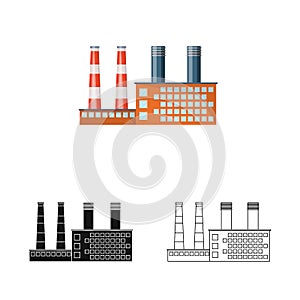 Vector illustration of manufactory and urban symbol. Collection of manufactory and new stock vector illustration.