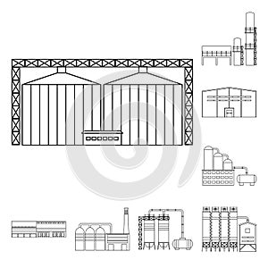 Vector illustration of manufacturing and company logo. Collection of manufacturing and structure stock symbol for web.