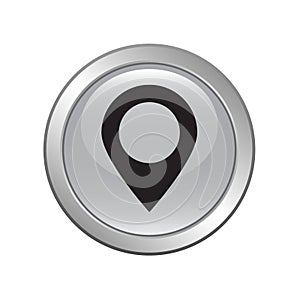 Map pin pointer icon button