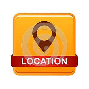 Map pin pointer icon button