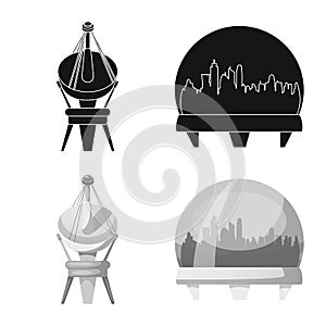 Vector illustration of mars and space logo. Collection of mars and planet stock vector illustration.
