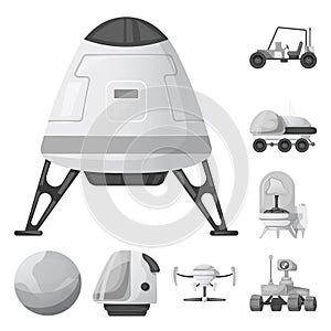 Vector illustration of mars and space logo. Collection of mars and planet stock vector illustration.