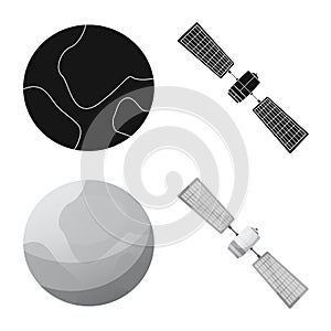Vector illustration of mars and space logo. Collection of mars and planet vector icon for stock.