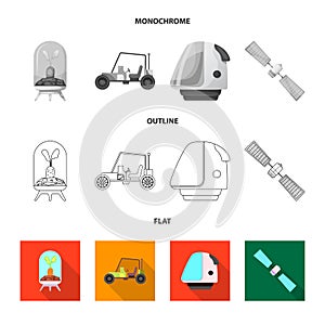 Vector illustration of mars and space logo. Set of mars and planet stock vector illustration.