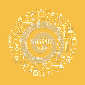 Vector illustration - Massage salon