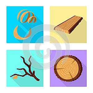 Vector illustration of material and nature icon. Collection of material and raw stock vector illustration.
