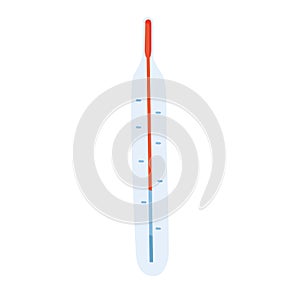 Vector illustration of medical thermometer. Heat thermometer. Isolated on white background.