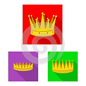 Vector illustration of medieval and nobility icon. Set of medieval and monarchy stock vector illustration.