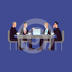 Vector illustration meeting background in flat style