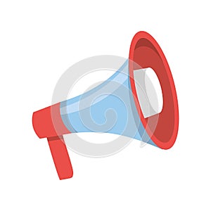 Vector illustration of megaphone. Symbol of teamleader. Isolated on white background.